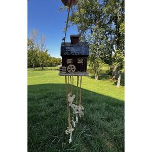 Vtg Farm Animal Wind Chime Rustic Farmhouse Primitive Country Kitchen Whimsical